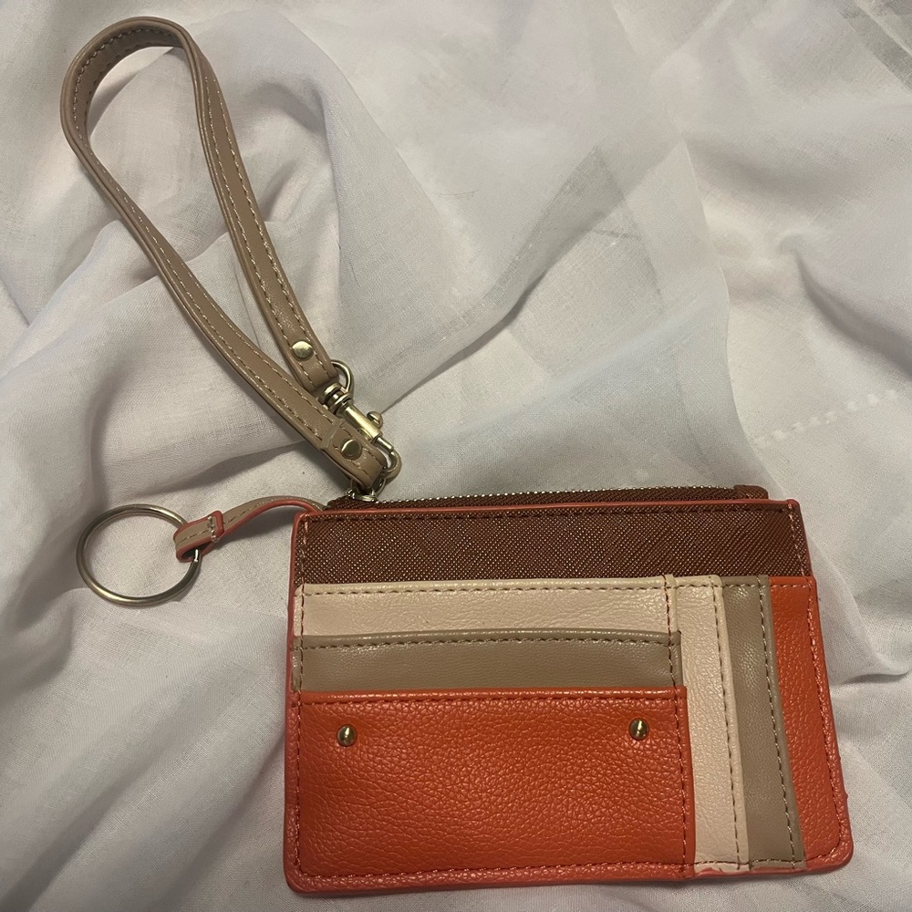 Elegant Multi-Color Leather Wristlet Card Holder